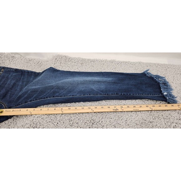 INC International Concepts Womens Jeans Cropped Fringe Straight Mid Rise Blue 4 - Picture 13 of 16